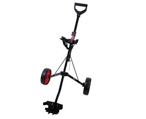 Ram Golf 2 Wheel Folding Steel Pull Buggy / Cart / Trolley - Red