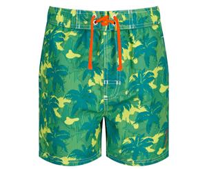 Regatta Kids Skander Ii Quick Drying Swim Shorts (Lime/Camo) - RG4209