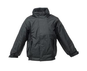 Regatta Kids Unisex Thermoguard Fleece Lined Dover Jacket (Windproof & Waterproof) (Black/Ash) - RW1240
