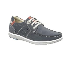 Roamers Mens Leather 3 Eyelet Leisure Tie Shoes (Navy) - DF1596