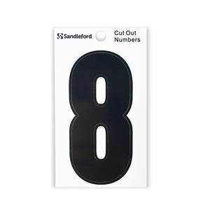 Sandleford 85mm Black Cut Out Self Adhesive Numeral 8