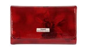 Serenade Cherry Roses RFID Medium Wallet with Gold Fitting - Burgundy
