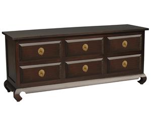 Shanghai Chest of 6 Drawers Lowboy in Chocolate