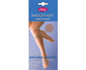 Silky Womens/Ladies Smooth Knit Knee Highs (2 Pairs) (Mink) - LW251