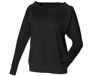 Skinni Fit Ladies/Womens Slounge Sweatshirt (Black) - RW1382
