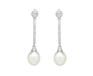 Sterling Silver Bridal Pearl Earrings