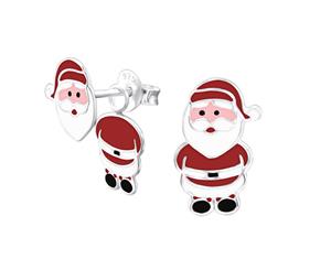 Sterling Silver Santa Claus Dangle Earrings