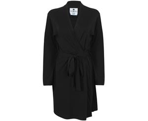 Towel City Womens/Ladies Wrap Bath Robe / Towel (180 Gsm) (Black) - RW1587