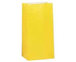 Unique Party Paper Party Bags (Pack Of 12) (Yellow) - SG5692