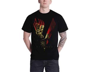 Vikings Mens T Shirt Blood Sky Ragnar Band Logo Official - Black