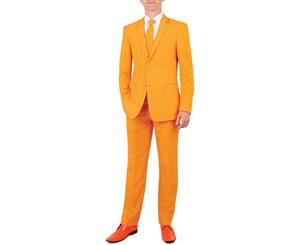 d/Spoke Mens Orange 2 Piece Suit Regular Fit Notch Lapel Novelty Partywear