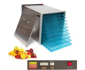 10 Tray Stainless Steel Food Fruit Dehydrator with Plastic Trays