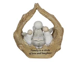 1pce Circle 11cm Concrete Family in Branch Inspirational Saying Gift