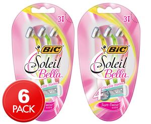 2 x BiC Soleil Bella 4-Blade Sun-Twist Razor 3pk