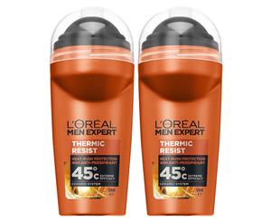 2 x L'Oreal Men Roll-On Antiperspirant Deodorant Thermic Resist 50mL