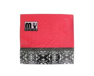 20 Pack Red with French Provincial Design 2 ply Premium Party Napkins 33x33cm MQ-357