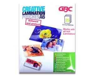 25pc GBC Creative Office 15.4cm A6 Laminating Pouches 125 Micron for Laminator