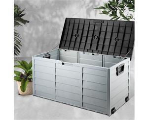 290L Outdoor Storage Box Lockable Weatherproof Garden DeckToy Shed BLACK Gardeon