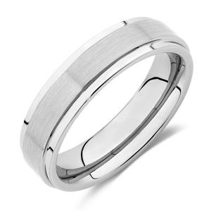 6mm Men's Ring in Grey Tungsten