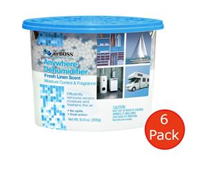 6x airBOSS Anywhere Dehumidifier - Fresh Linen Scent - Moisture Control & Fragrance - 6 Pack