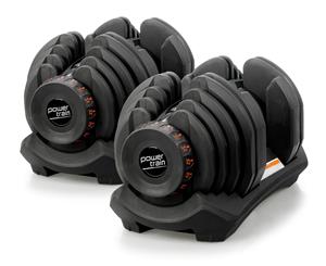 80kg Powertrain Home Gym Adjustable Dumbbell Set