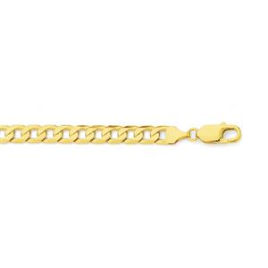 9ct Gold 20cm Solid Square Curb Bracelet