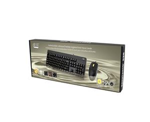 Adesso Wired USB Keyboard & Mouse Combo EasyTouch 630CB Antimicrobial Waterproof IP67 Full-size 104-key US Layout 1000DPI 4-Button Mouse