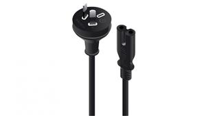 Alogic 2m Aus 2 Pin Mains Plug to IEC C7 - Male to Female Cable