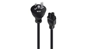 Alogic 2m Aus 3 Pin Mains Plug to IEC C5 - Male to Female Cable