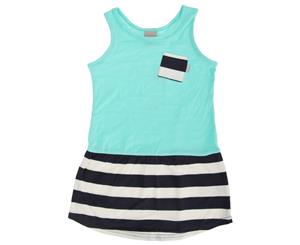 Bench Childrens/Girls Dramatic Marl Dress With Contrast Pocket (Turquoise/Navy) - DRESS289