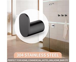 Black Single Robe Hook Towel Holder Wall Mounted Stainless Steel