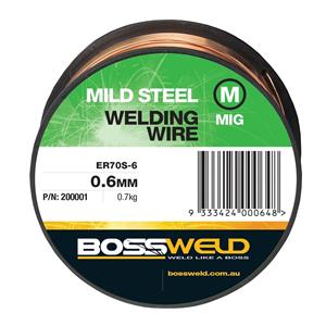 Bossweld 0.6mm 0.7kg Mild Steel S6 MIG Wire