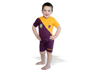 Brisbane Broncos NRL Footysuit Shorts Romper Infants Size 00
