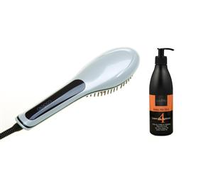Cabello Glow Straightening Brush with Leave On Moisture 'Keep Me Hot' - White