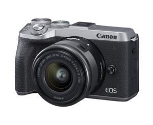 Canon EOS M6 Mark II Mirrorless Digital Camera with EF-M 15-45mm Camera Kit - Silver