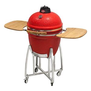 Char-Griller Red Ceramic Kamado BBQ with Cover
