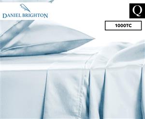Daniel Brighton 1000TC Luxury Cotton Rich Queen Bed Sheet Set - Pale Blue