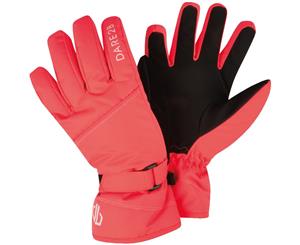 Dare 2b Girls Impish Water Repellent Warm Ski Gloves - Fiery Coral