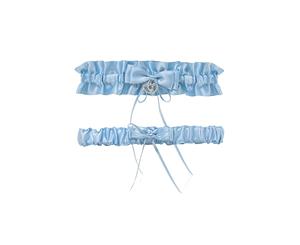 Deluxe Bridal Garter Set - Baby Blue