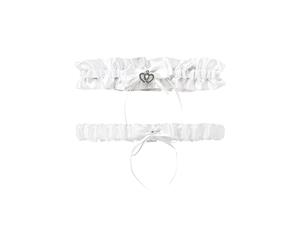 Deluxe Bridal Garter Set - Snow