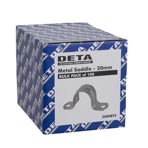 Deta 20mm Metal Conduit Saddle - 100 Pack