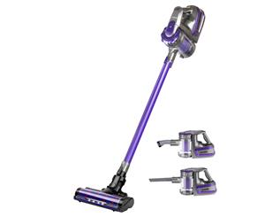 Devanti Handheld Vacuum Cleaner Cordless Handstick Stick Bagless Car Vac Portable Rechargeable Motorised Headlight Purple 150W