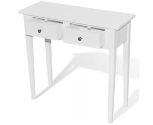 Dressing Console Table with 2 Drawers White Hallway Display Stand Desk