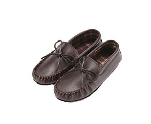 Eastern Counties Leather Unisex Fabric Lined Moccasins (Dark Brown) - EL180