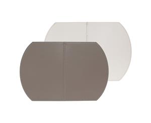 FreeForm Single Foldable Placemat Taupe and White