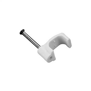 HPM 15mm White Flat Cable Clips - 20 Pack