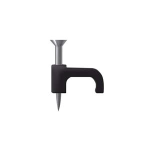 HPM 7mm Black Flat Cable Clips - 20 Pack