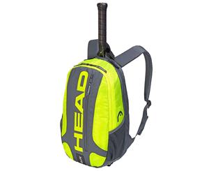 Head Elite Tennis Backpack/Carry Sports Bag for Racquet/Racket Grey/Neon Yellow