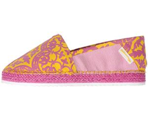 I Am B By Barracuda Women's Printed Canvas Espadrille - Pink/Yellow