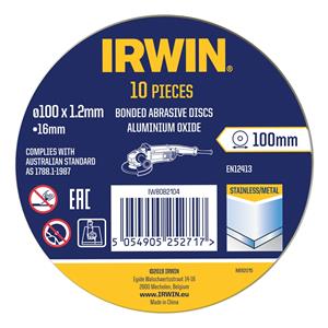 IRWIN 100 x 1.2 x 16mm Metal Cut Off Disc 10PK